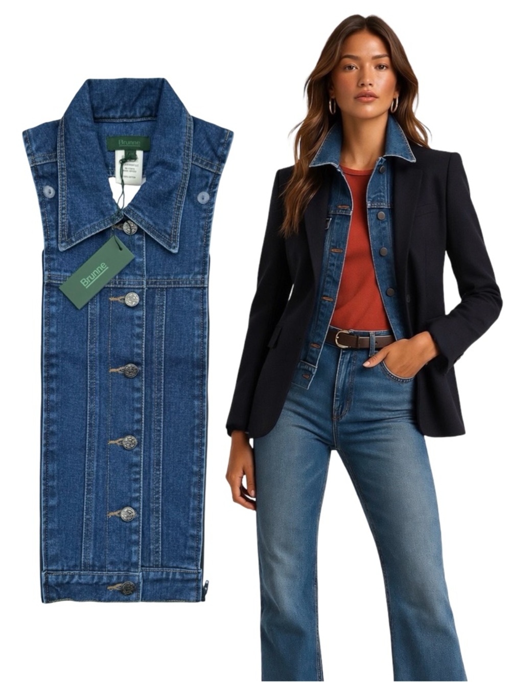 Brunne DICKEY Insert Compatible with VERONICA BEARD Blazer Sz 00-14 Medium Blue